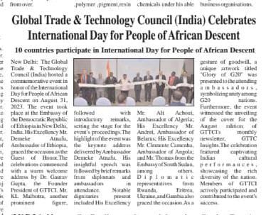 INTERNATIONAL DAY FOR PEOPLE OF AFRICAN DESCENT