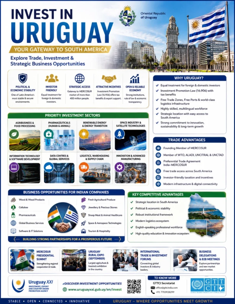 Uruguay: A Strategic Gateway for Global Investment, Innovation & India–Latin America Trade
